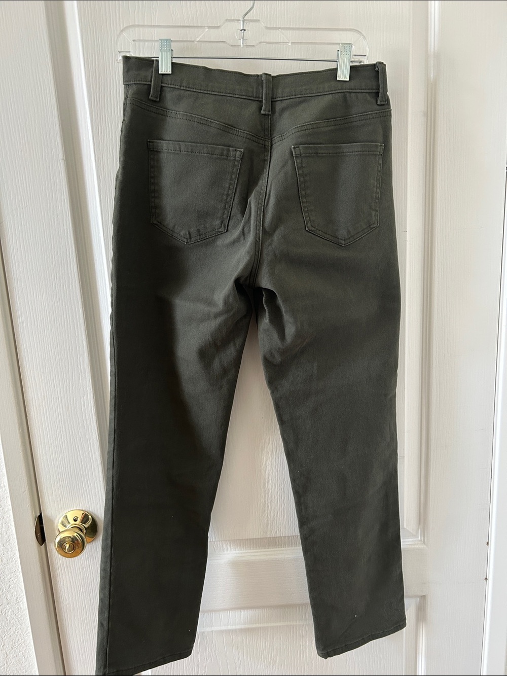 Gloria Vanderbilt Amanda Straight Leg Pants Olive Green Size 6S Short - Picture 3 of 5